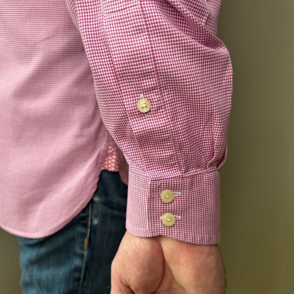 TED BAKER Endurance Classic Fit Flip Cuff Button Up Shirt Pink Cotton Size 17 - Picture 10 of 16